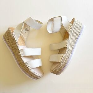 Dolce Vita White Platform Wedge Espadrille Open Toe Sandals